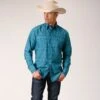 Roper Turquoise And Blue Aztec Print Shirt 1 Roper Turquoise And Blue Aztec Print Shirt -Weaver Leather Cowboy Store Screenshot2023 02 22112920