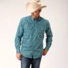 Roper Men's Turquoise Paisley Long Sleeve -Weaver Leather Cowboy Store Screenshot2023 02 22115237
