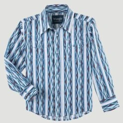 Wrangler Kids Blue Aztec Stripe Shirt