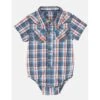 Wrangler Blue & Orange Plaid Onesie