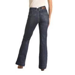 Rock & Roll Cowgirl High Rise Dark Trouser Jeans -Weaver Leather Cowboy Store Screenshot2023 05 25114951