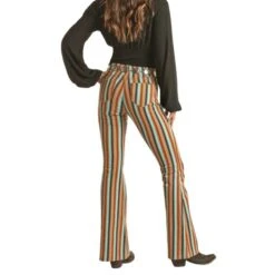 Rock & Roll Cowgirl Brown Stripe Flare Jeans -Weaver Leather Cowboy Store Screenshot2023 06 09150419