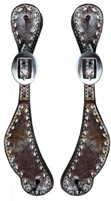 Ladies Glitter Buck Stitched Spur Strap 3 Ladies Glitter Buck Stitched Spur Strap