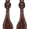Ladies Dark Oiled Floral Tooled Spur Straps -Weaver Leather Cowboy Store SpurStrap 48