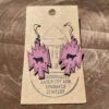 TNR Handmade Pink Leather Cattle Aztec Earrings -Weaver Leather Cowboy Store Sse38pk