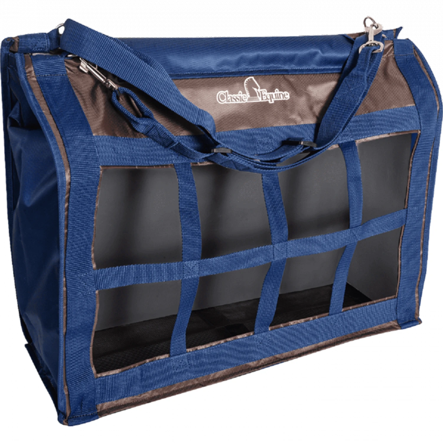 Classic Equine Chocolate-Navy Topload Hay Bag 3 Classic Equine Chocolate-Navy Topload Hay Bag