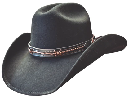 Tumbleweed Black Felt With Barbwire Hatband 3 Tumbleweed Black Felt With Barbwire Hatband