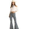 Rock & Roll Cowgirl Navy Striped Bell Bottom Jeans