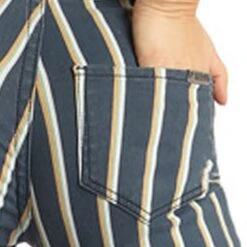 Rock & Roll Cowgirl Navy Striped Bell Bottom Jeans 7 Rock & Roll Cowgirl Navy Striped Bell Bottom Jeans -Weaver Leather Cowboy Store WPB2674 P
