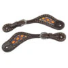 Dark Beaded Inlay Spur Straps With Copper Spots -Weaver Leather Cowboy Store X0717 1001 400px