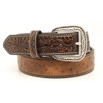 Ariat Men's Bay Ostrich Floral Belt 3 Ariat Men's Bay Ostrich Floral Belt