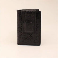 Black Floral Front Pocket Money Clip