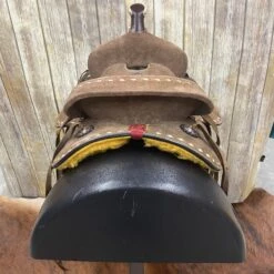Double T 13 Inch Cheetah Roughout Saddle -Weaver Leather Cowboy Store back de015226 288f 4f4c afb3 15df2da99597