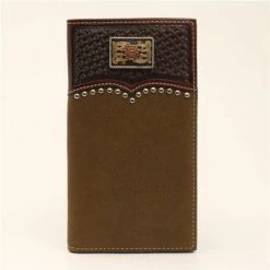 Ariat Basket Weave Embossed Overlay 3 Tone Wallet