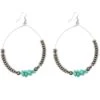 West & Co Silver Turquoise Hoop Earrings -Weaver Leather Cowboy Store e1400