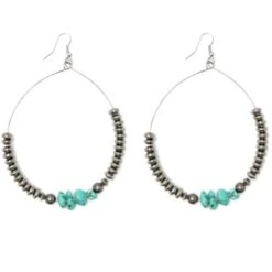 West & Co Silver Turquoise Hoop Earrings