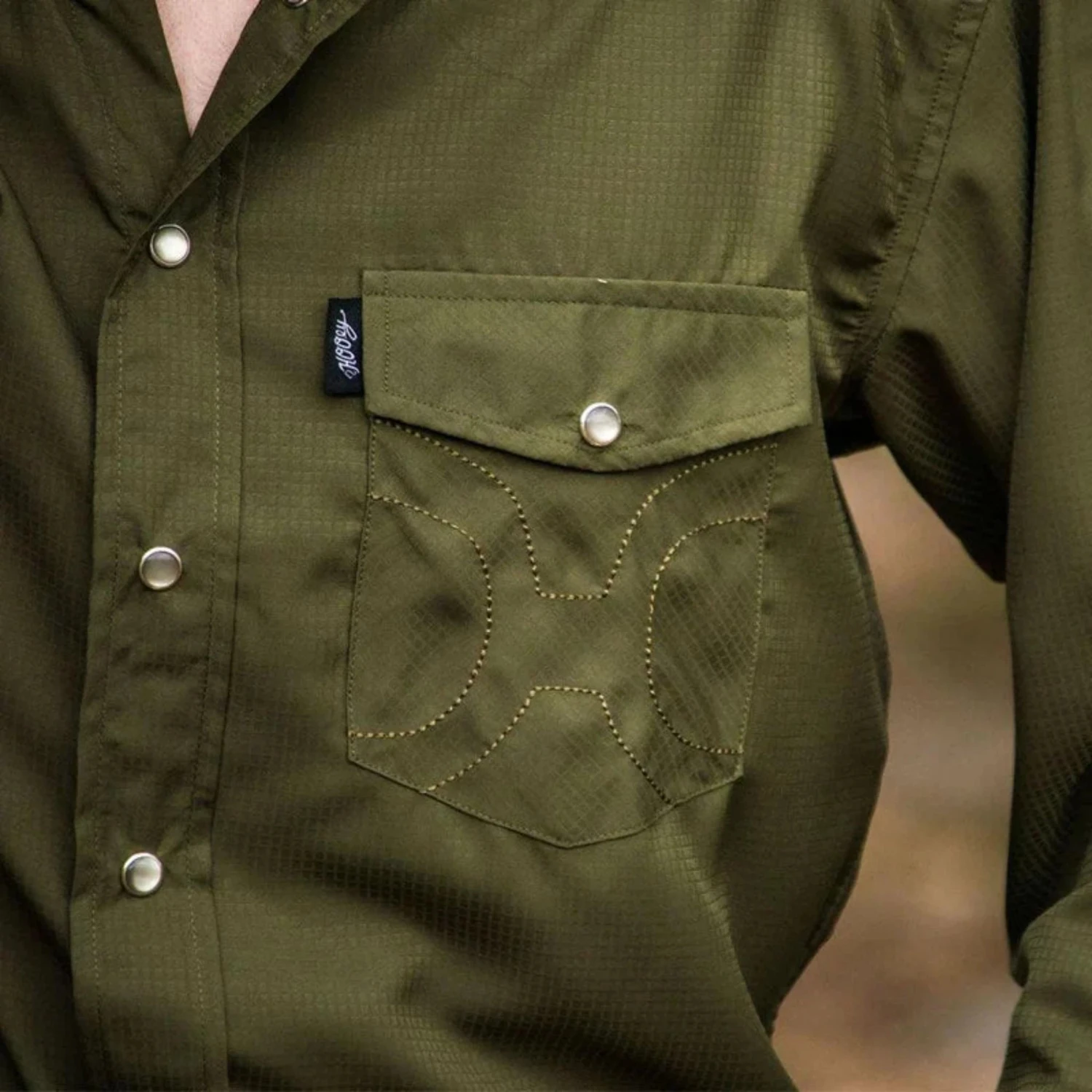 Hooey "Sol" Men's Olive Short Sleeve Shirt 5 Hooey "Sol" Men's Olive Short Sleeve Shirt - Image 3