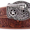 Justin Kid's Brown Floral Gun Buckle Belt -Weaver Leather Cowboy Store justin belts childrens lil trigger belt