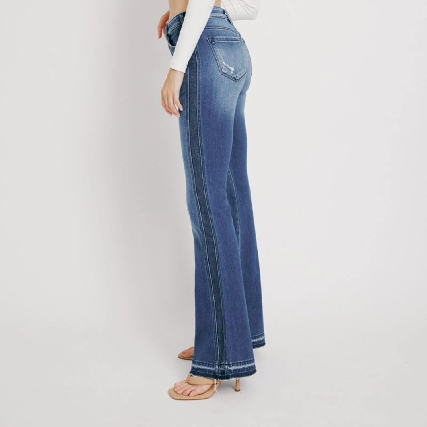 Kancan Women's Clemont High Rise Flare Jeans 5 Kancan Women's Clemont High Rise Flare Jeans - Image 3