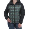 Cinch Black, Green And Yellow Aztec Coat -Weaver Leather Cowboy Store maj9852001 335 detail