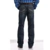 Cinch Dark Stonewash Performance Denim Grant Jeans -Weaver Leather Cowboy Store mb69637001 3 618 detail