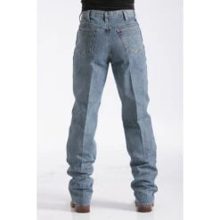 Cinch Medium Stonewash Green Label Jeans -Weaver Leather Cowboy Store mb90530001 back 1006 detail