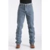 Cinch Medium Stonewash Green Label Jeans -Weaver Leather Cowboy Store mb90530001 front 1162 detail