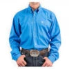 Cinch Solid Blue Long Sleeve Button Shirt -Weaver Leather Cowboy Store mtw1103799