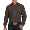 Cinch Men's Brown Geometric Shirt -Weaver Leather Cowboy Store mtw1105487 1 1186 detail