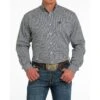 Cinch Grey Geometric Pattern Shirt -Weaver Leather Cowboy Store mtw1105518 1634 detail