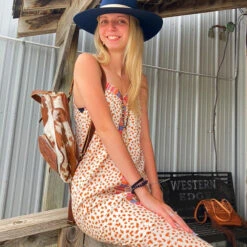 Cream And Camel Dress With Aztec Embroidery -Weaver Leather Cowboy Store patterndressa