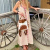 Cream And Camel Dress With Aztec Embroidery -Weaver Leather Cowboy Store patterndressb