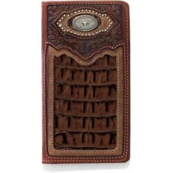 Dark Brown Cattle Driven Checkbook Wallet