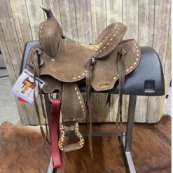Double T 13 Inch Cheetah Roughout Saddle
