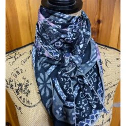 Whipin Wild Rags Grey And Light Pink Aztec Design Wild Rag