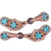 Shiloh Turquoise Flower Spur Straps -Weaver Leather Cowboy Store spurstraps