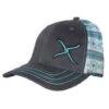 Twisted X Grey With Turquoise Aztec Mesh Cap -Weaver Leather Cowboy Store xc 52